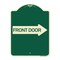 Signmission Front Door With Right Arrow Heavy-Gauge Aluminum Architectural Sign, 24" x 18", G-1824-24389 A-DES-G-1824-24389 - alternate 1